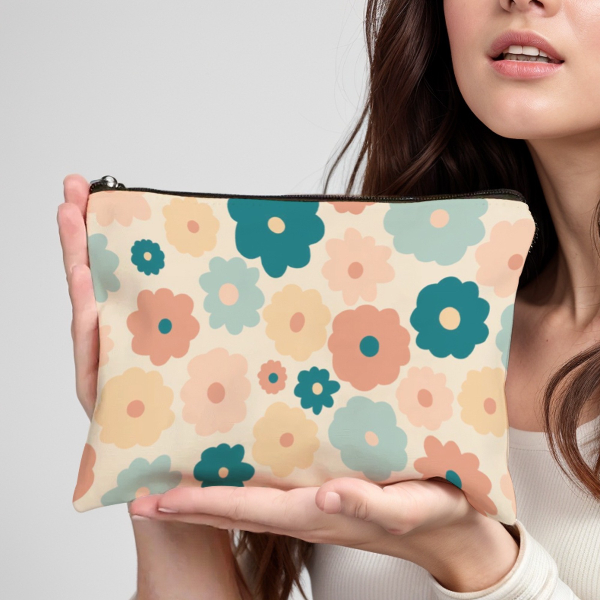 Women'S Best Bags For Travel - Fashion Morandi Color Floral Makeup Case