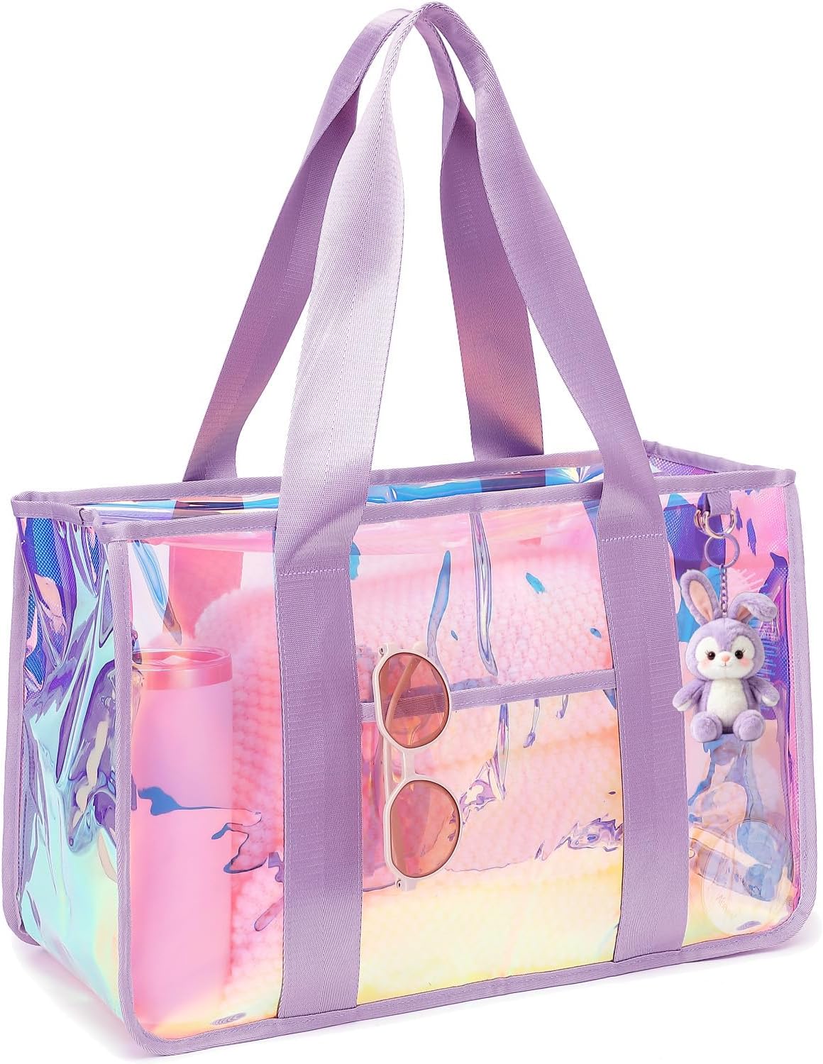 Women Bags 2026 - Iridescent Clear Beach Bags Waterproof Sandproof