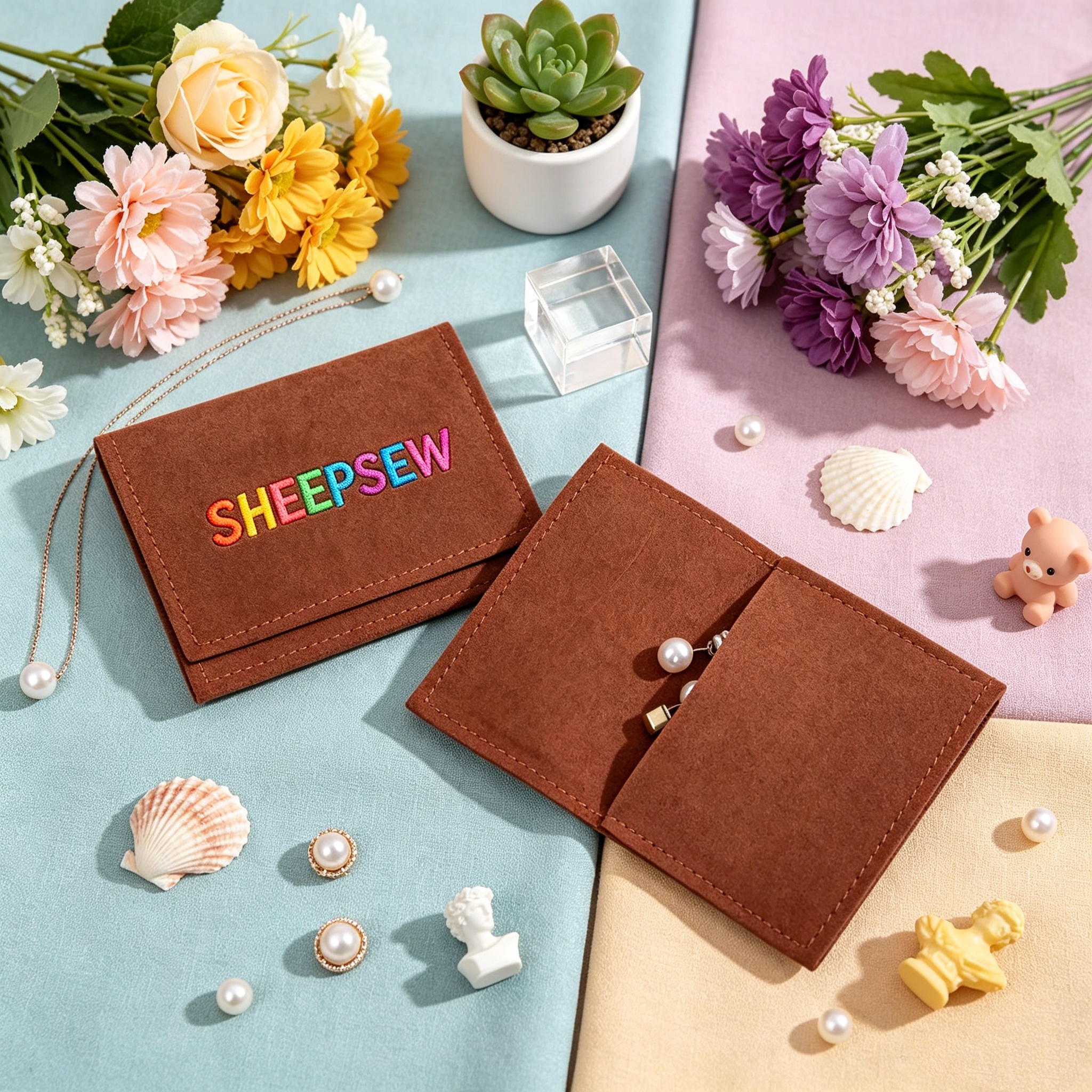 Flap Bag Envelope - 50pcs SHEEPSEW Envelope Flap Microfiber Suede