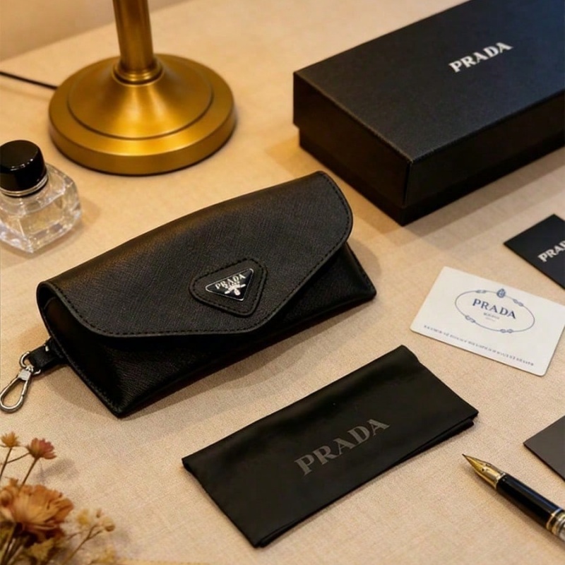 Prada Black Leather Eyeglass C - Women Bags Prada 리뷰 및 가격