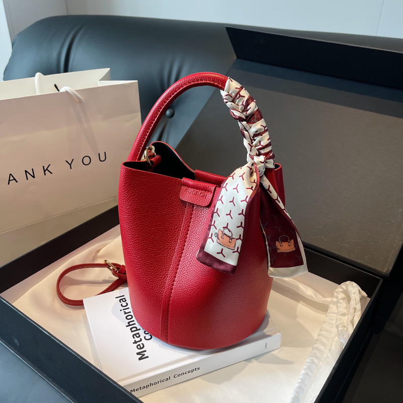 Red PU Bucket Shoulder and Cro - Women Bags Discount 리뷰 및 가격
