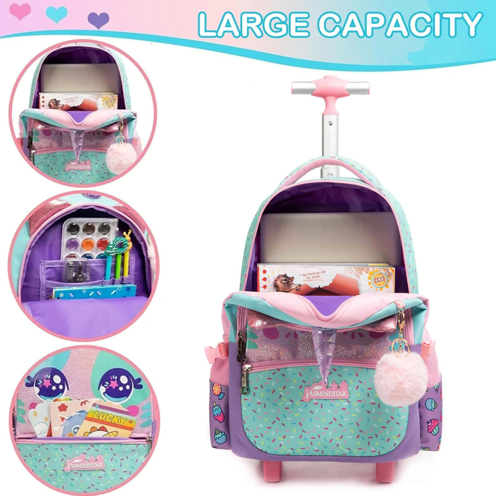 3PCS Cute Rolling Backpack for - Women'S Kipling Bags 리뷰 및 가격
