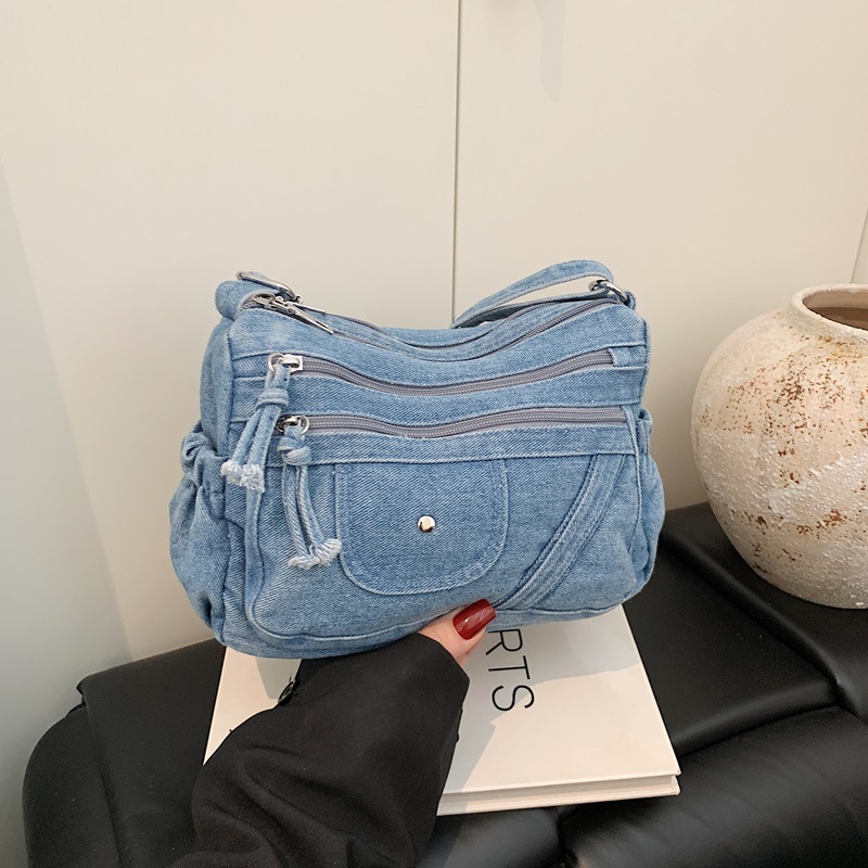 Street Style Retro Blue Denim  - Women'S Kipling Bags 리뷰 및 가격