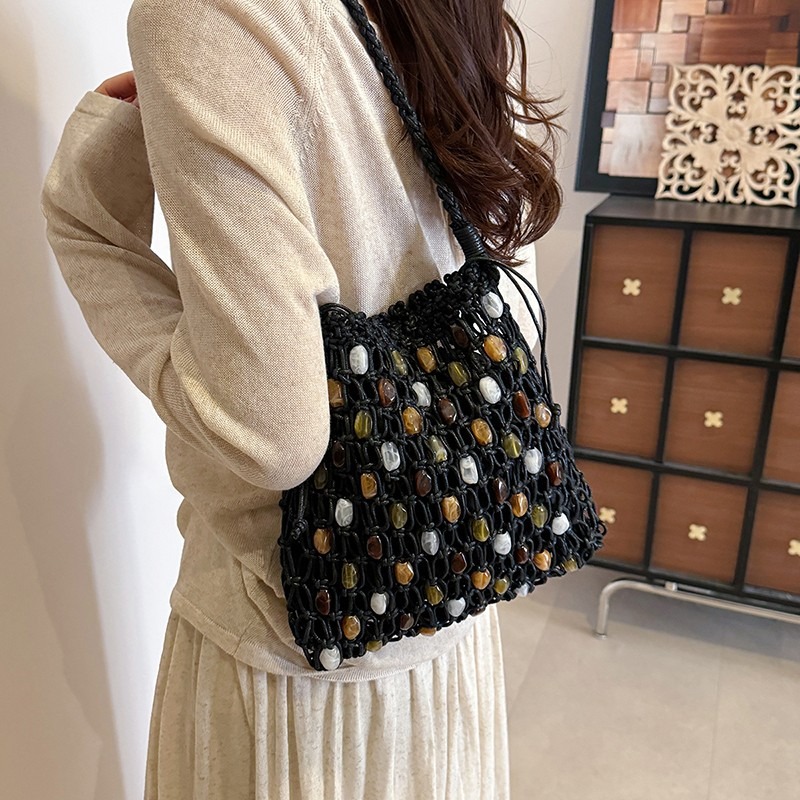 Summer Hollow Out Woven Beaded - Women Bags Discount 리뷰 및 가격