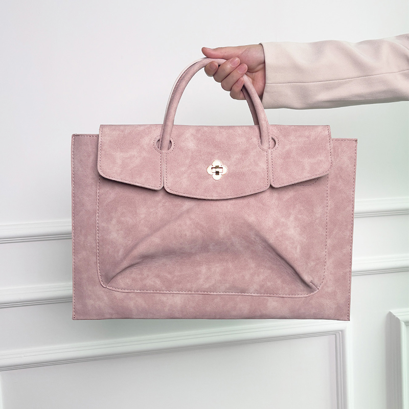 Elegant Pink PU Leather Laptop - Women Hand Bags For Office 리뷰 및 가격