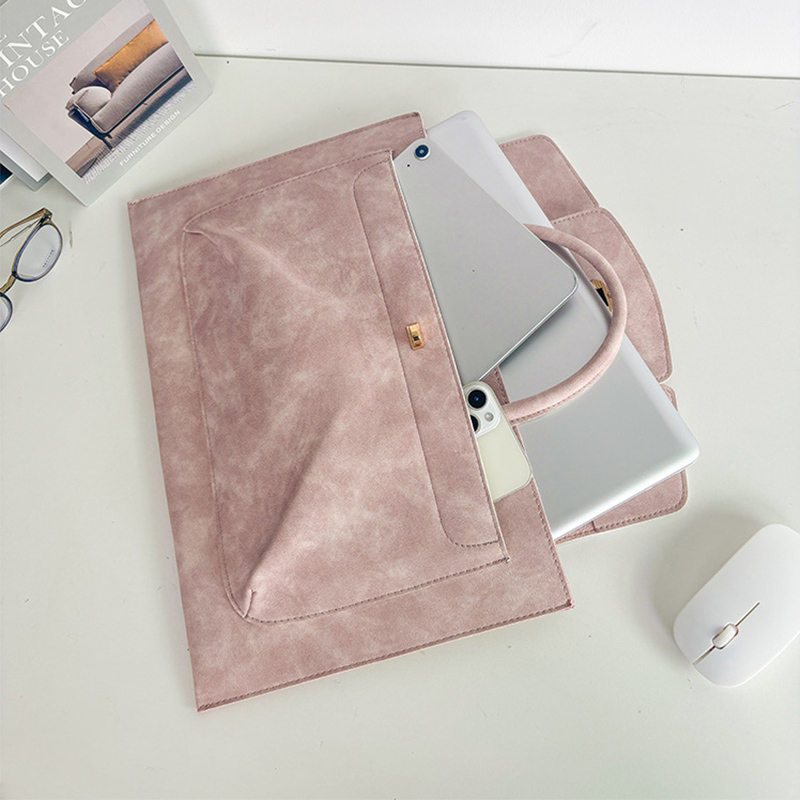 Elegant Pink PU Leather Laptop - Women Hand Bags For Office 리뷰 및 가격