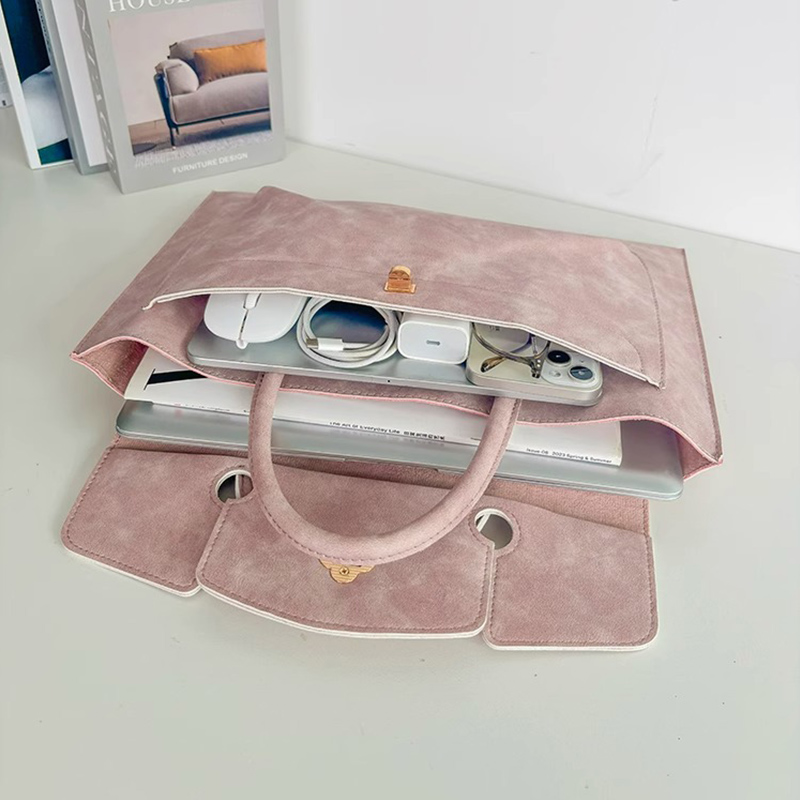 Elegant Pink PU Leather Laptop - Women Hand Bags For Office 리뷰 및 가격