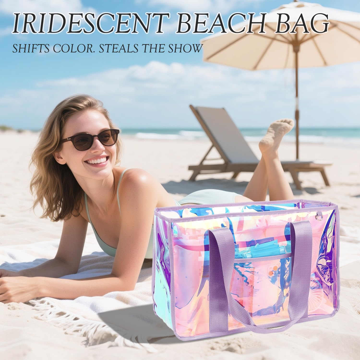 Iridescent Clear Beach Bags Wa - Women Bags 2026 리뷰 및 가격