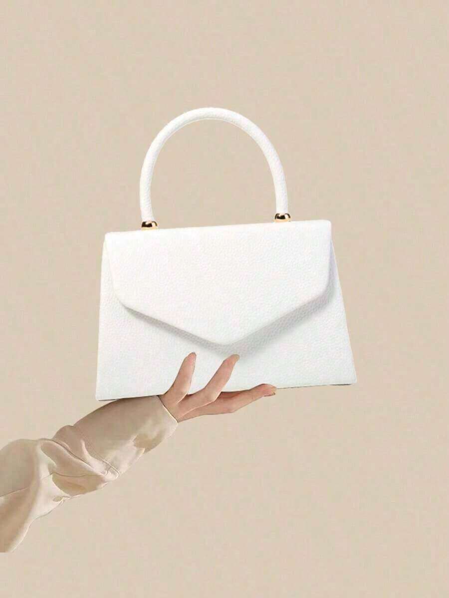 White Litchi Texture Leather E - Flap Bag Envelope 리뷰 및 가격