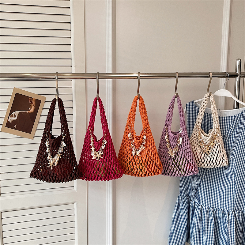 Summer Hollow Out Crochet Mesh - Women Hand Bags Sale 리뷰 및 가격