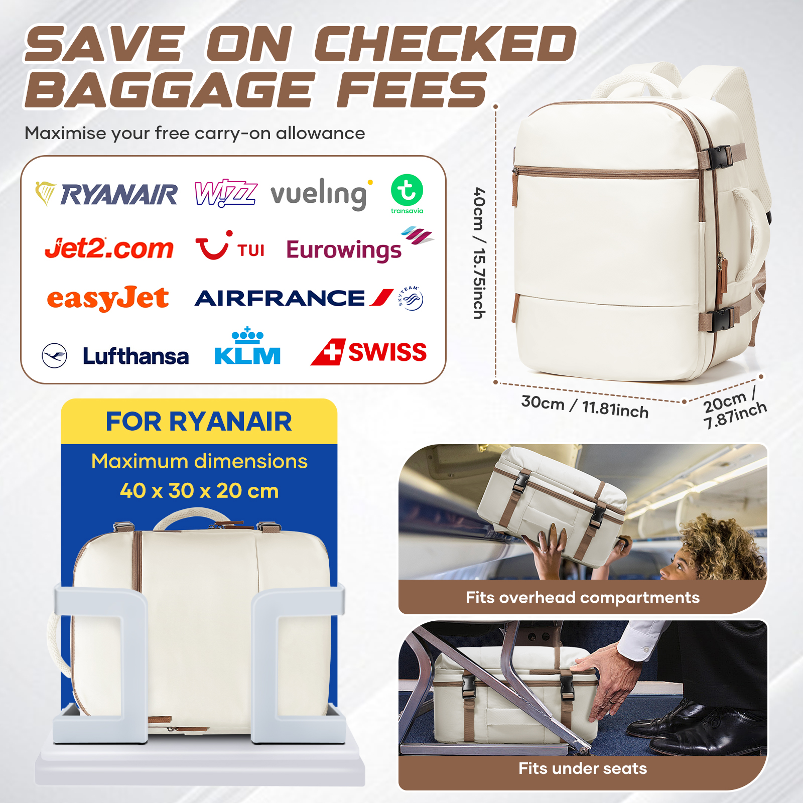 Ryanair Rucksack Hand Luggage  - Women Hand Bags For Office 리뷰 및 가격